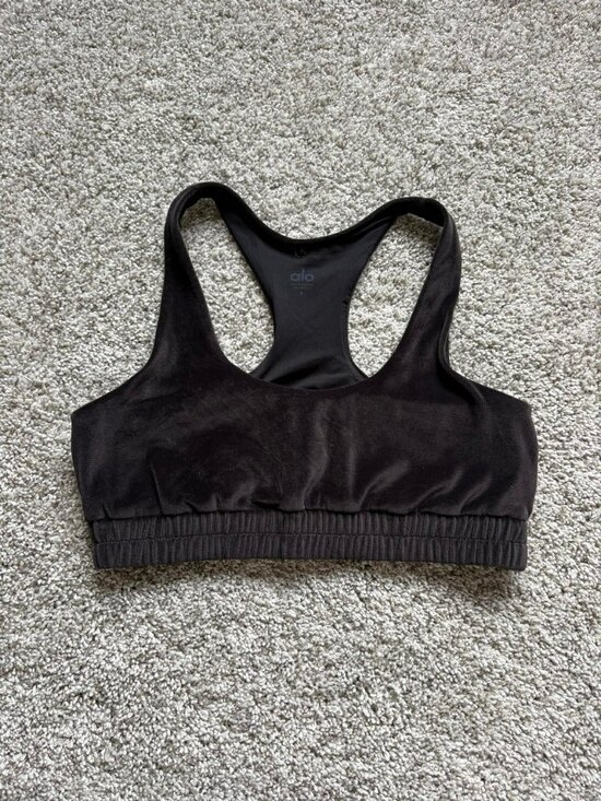 ALO Yoga Other - Alo velour Black sport bra women's S LIke New